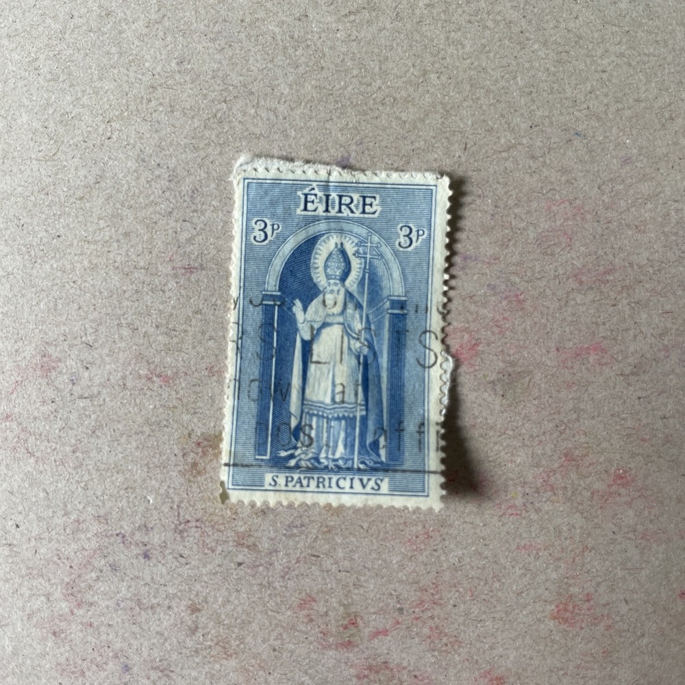 'EIRE ( IRELAND ) VF USED - 1961 * ST. PATRICK *‎ 3P ( Prussian Blue ) Stamp.
